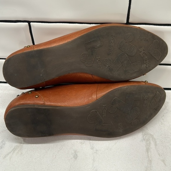 Korks Kork-Ease Cognac Brown Leather Studded ‘Anabel’ Slip On Flats 6.5 / 37 - Picture 8 of 16